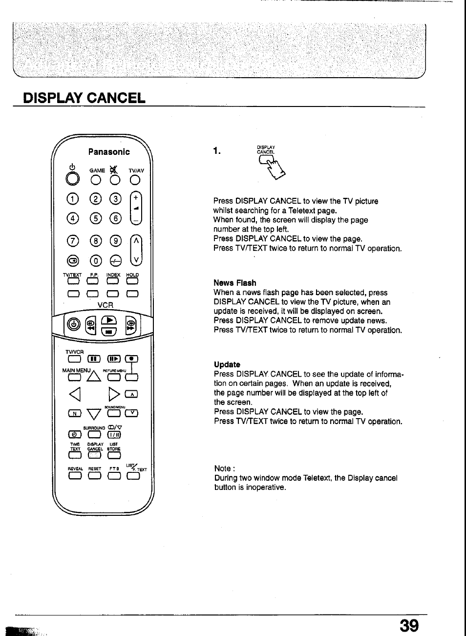 Display cancel | Panasonic TC-29GA30R User Manual | Page 39 / 44
