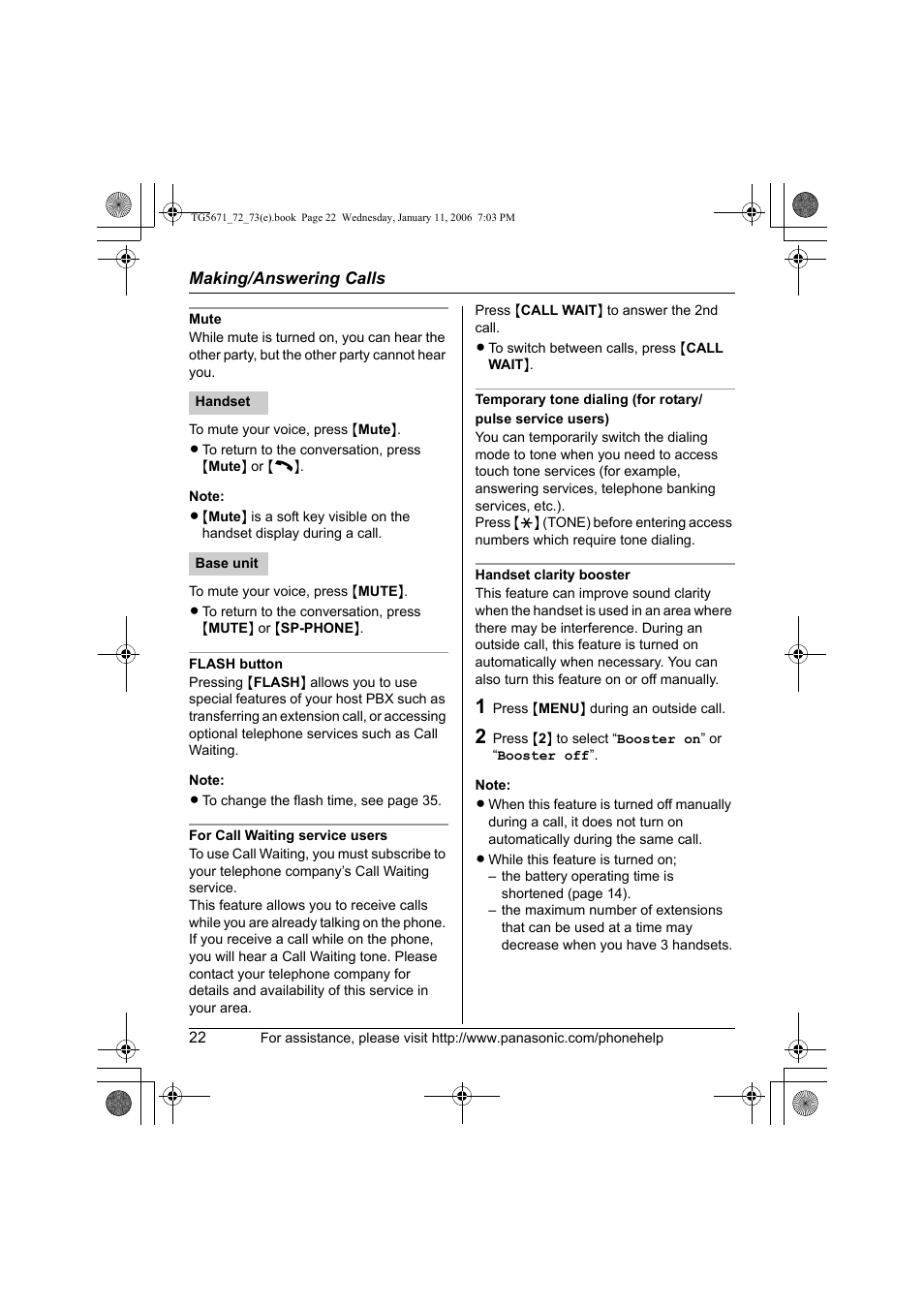 Panasonic KX-TG5671 User Manual | Page 22 / 64