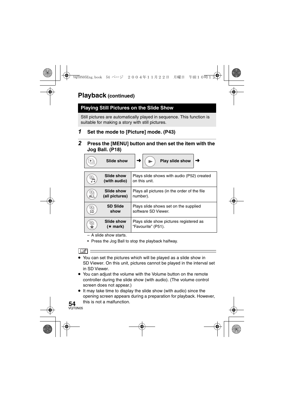 Playback | Panasonic D-SNAP SV-AS30 User Manual | Page 54 / 104