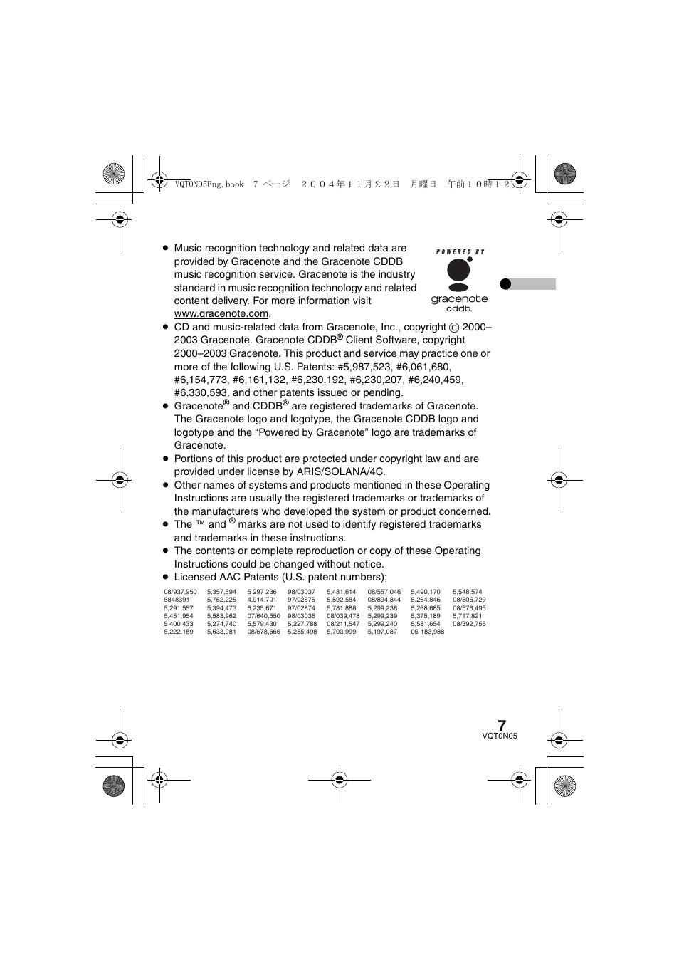 Panasonic D-SNAP SV-AS30 User Manual | Page 7 / 104