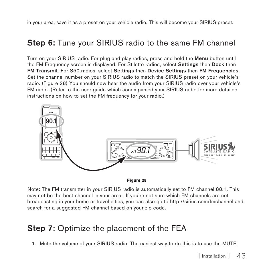 Step 7: optimize the placement of the fea | Panasonic SIRIUS STILETTO 2 User Manual | Page 42 / 63