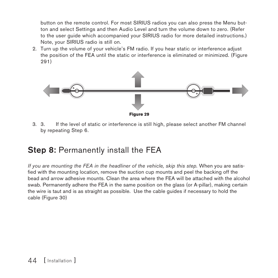 Step 8: permanently install the fea | Panasonic SIRIUS STILETTO 2 User Manual | Page 43 / 63