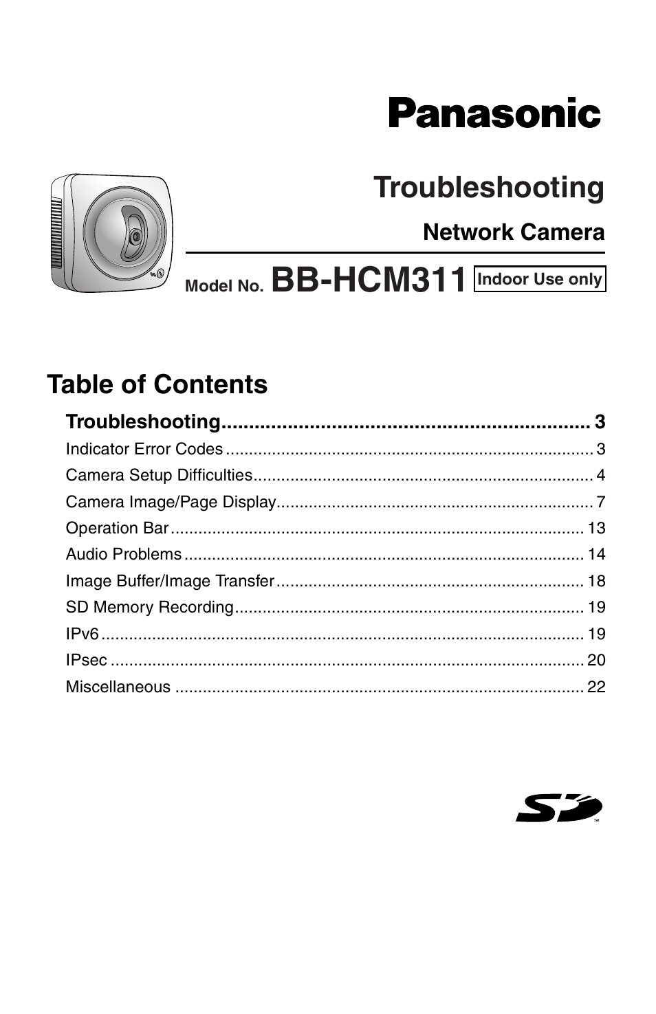 Panasonic BB-HCM311 User Manual | 24 pages