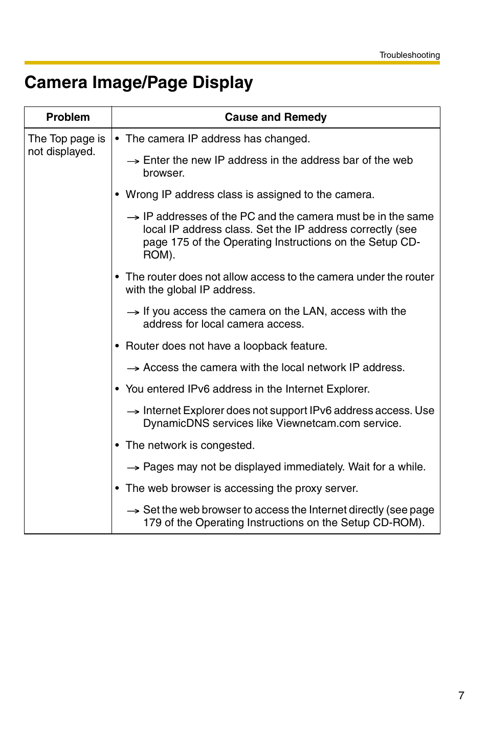 Camera image/page display | Panasonic BB-HCM311 User Manual | Page 7 / 24