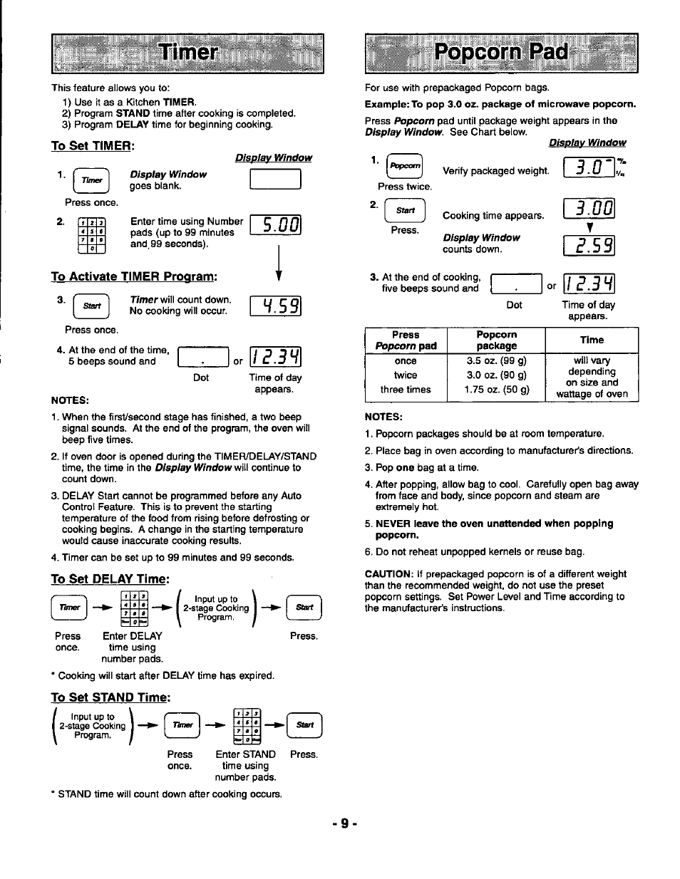 Popcorn pad, V.53 | Panasonic THE GENIUS PREMIER NN-S569 User Manual | Page 11 / 20