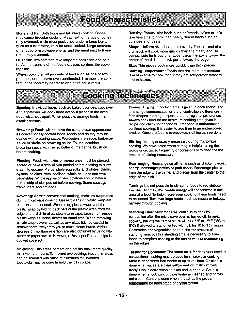 Techniques | Panasonic THE GENIUS PREMIER NN-S569 User Manual | Page 17 / 20