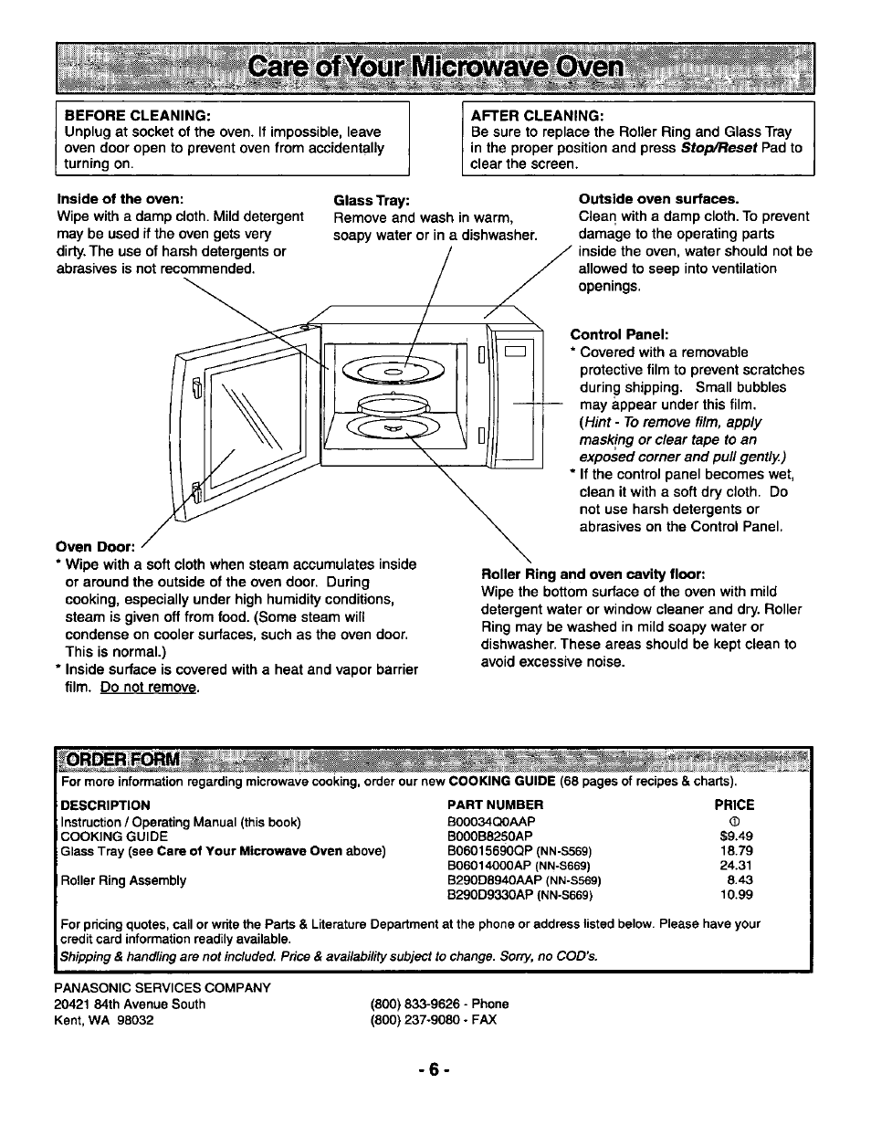 Car« of yóur microwave | Panasonic THE GENIUS PREMIER NN-S569 User Manual | Page 8 / 20