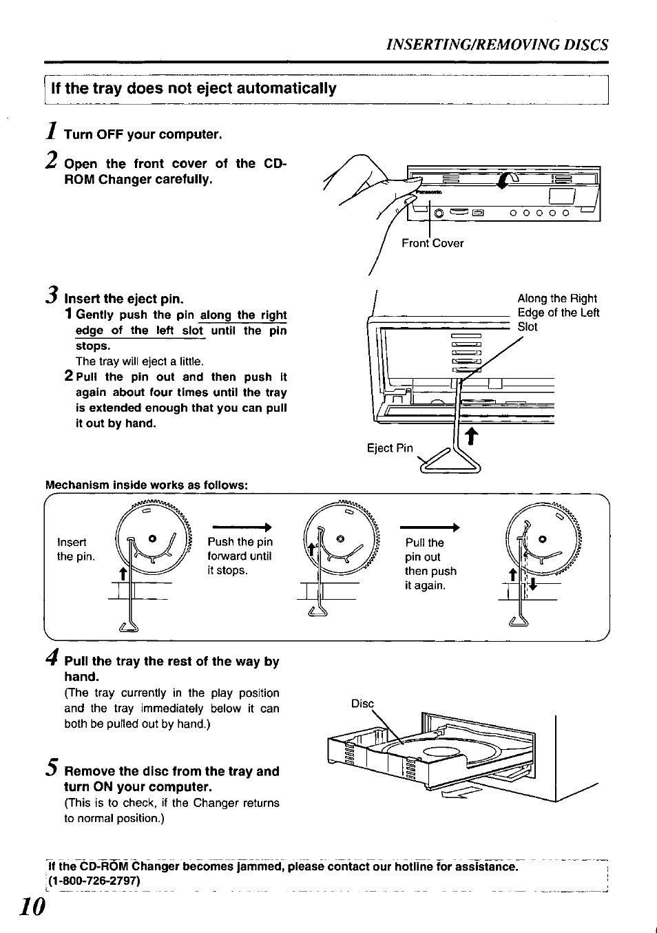 If the tray does not eject automatically | Panasonic SQ-TC512F User Manual | Page 10 / 12