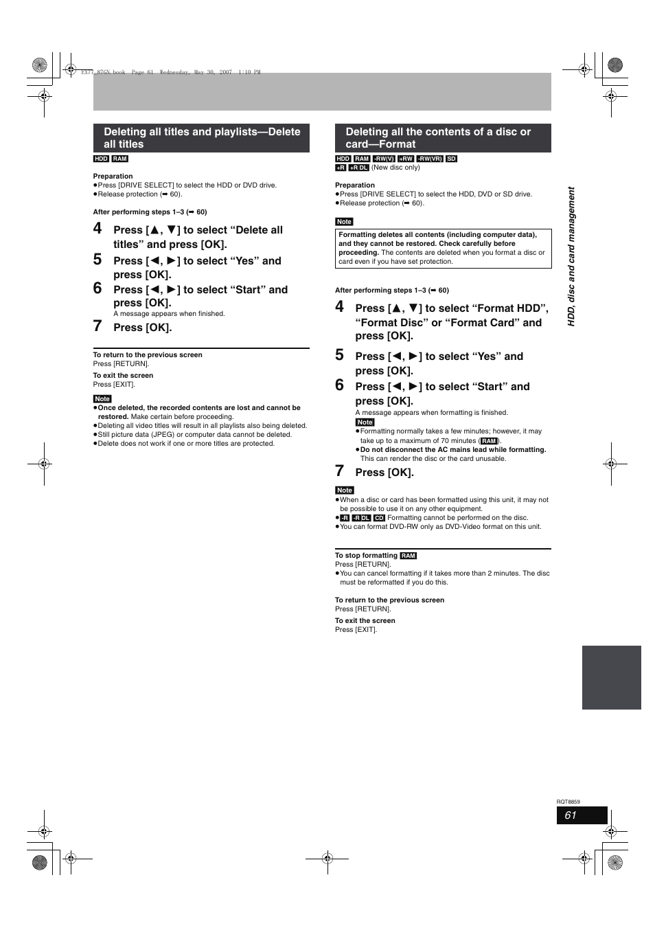 Panasonic DMR-EX77 User Manual | Page 61 / 88
