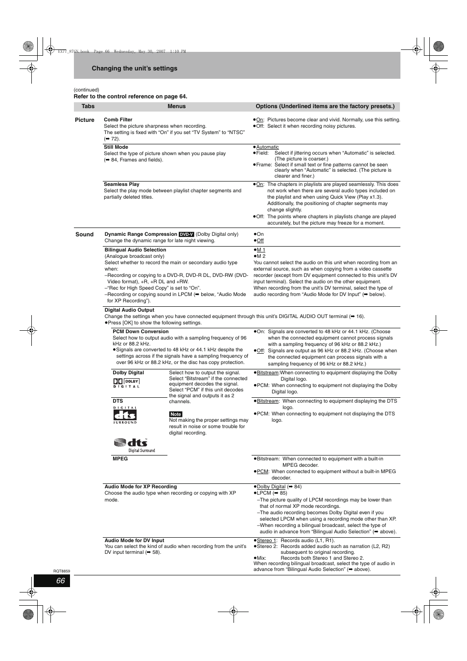 Panasonic DMR-EX77 User Manual | Page 66 / 88