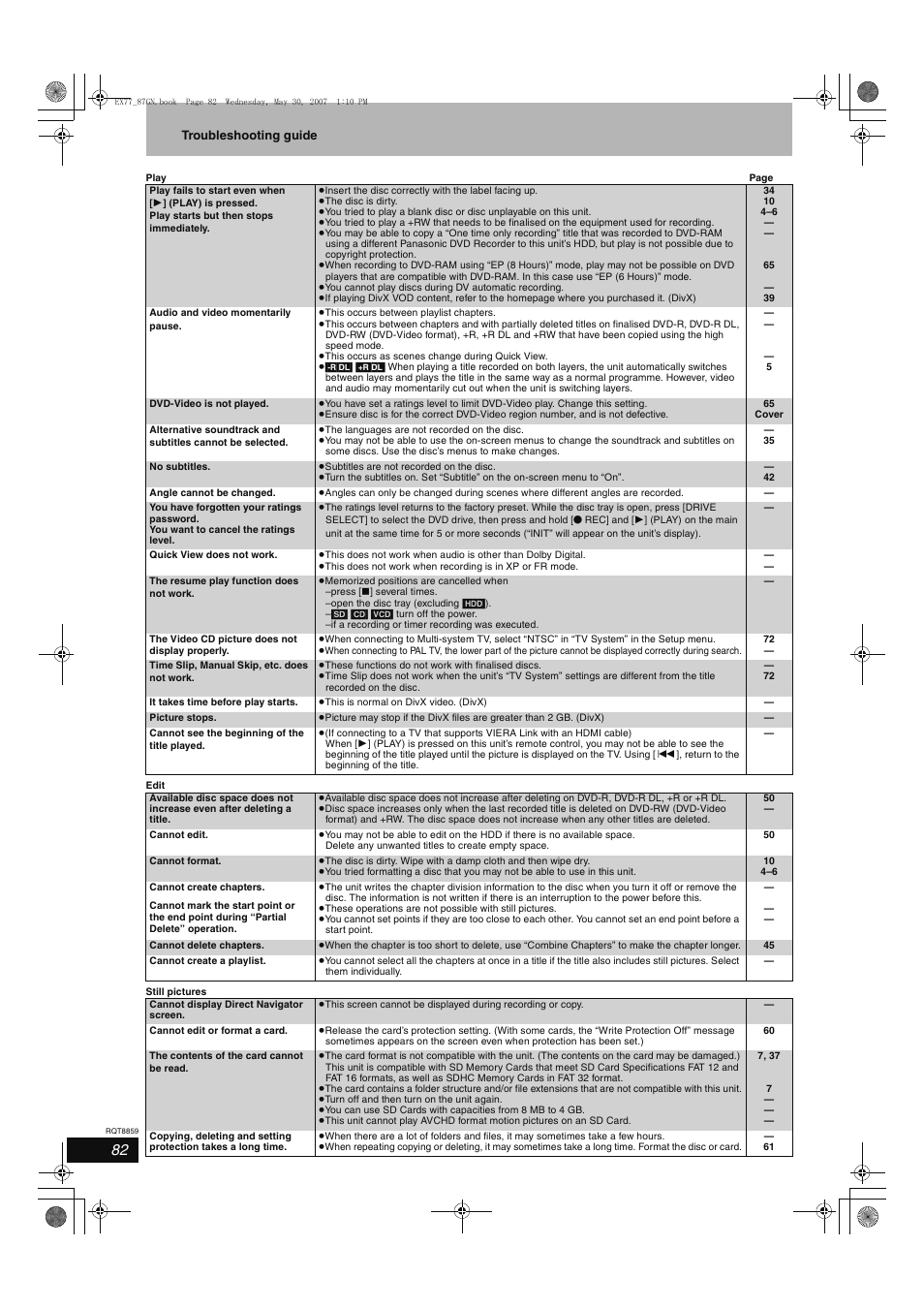 Panasonic DMR-EX77 User Manual | Page 82 / 88