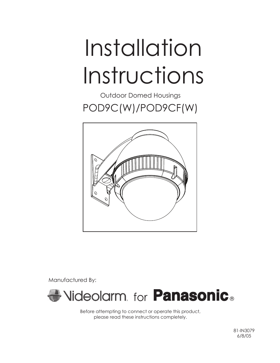 Panasonic Pod9cw User Manual | 8 pages