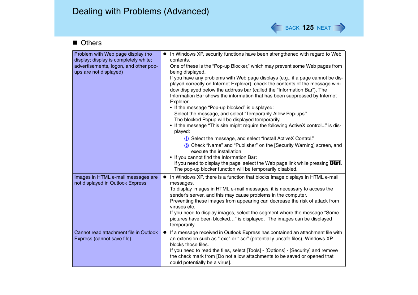 Dealing with problems (advanced) | Panasonic CF-18 User Manual | Page 125 / 130