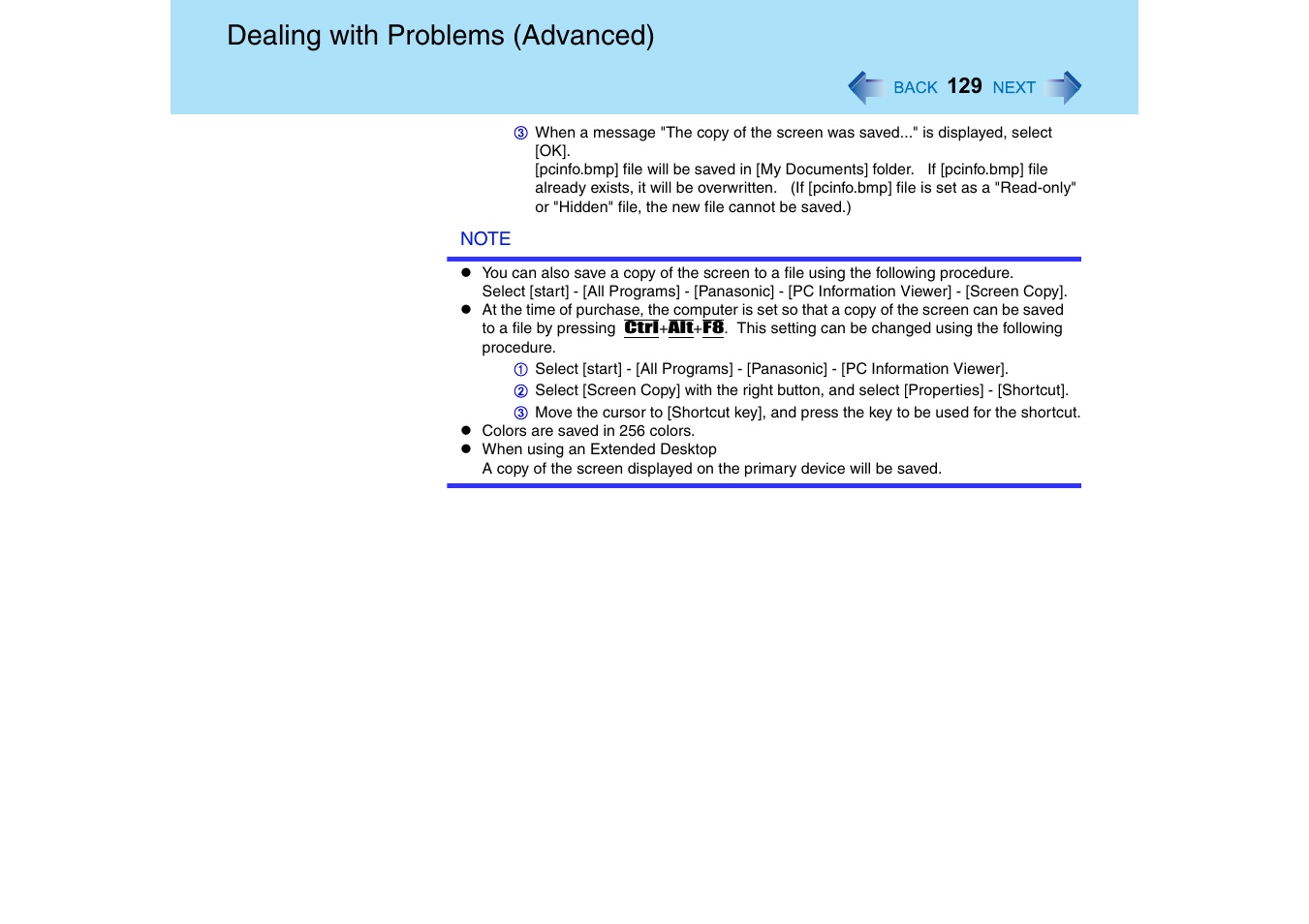 Dealing with problems (advanced) | Panasonic CF-18 User Manual | Page 129 / 130