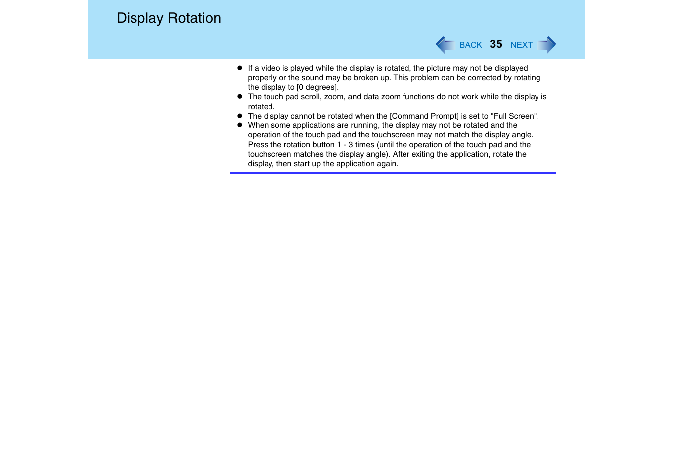 Display rotation | Panasonic CF-18 User Manual | Page 35 / 130