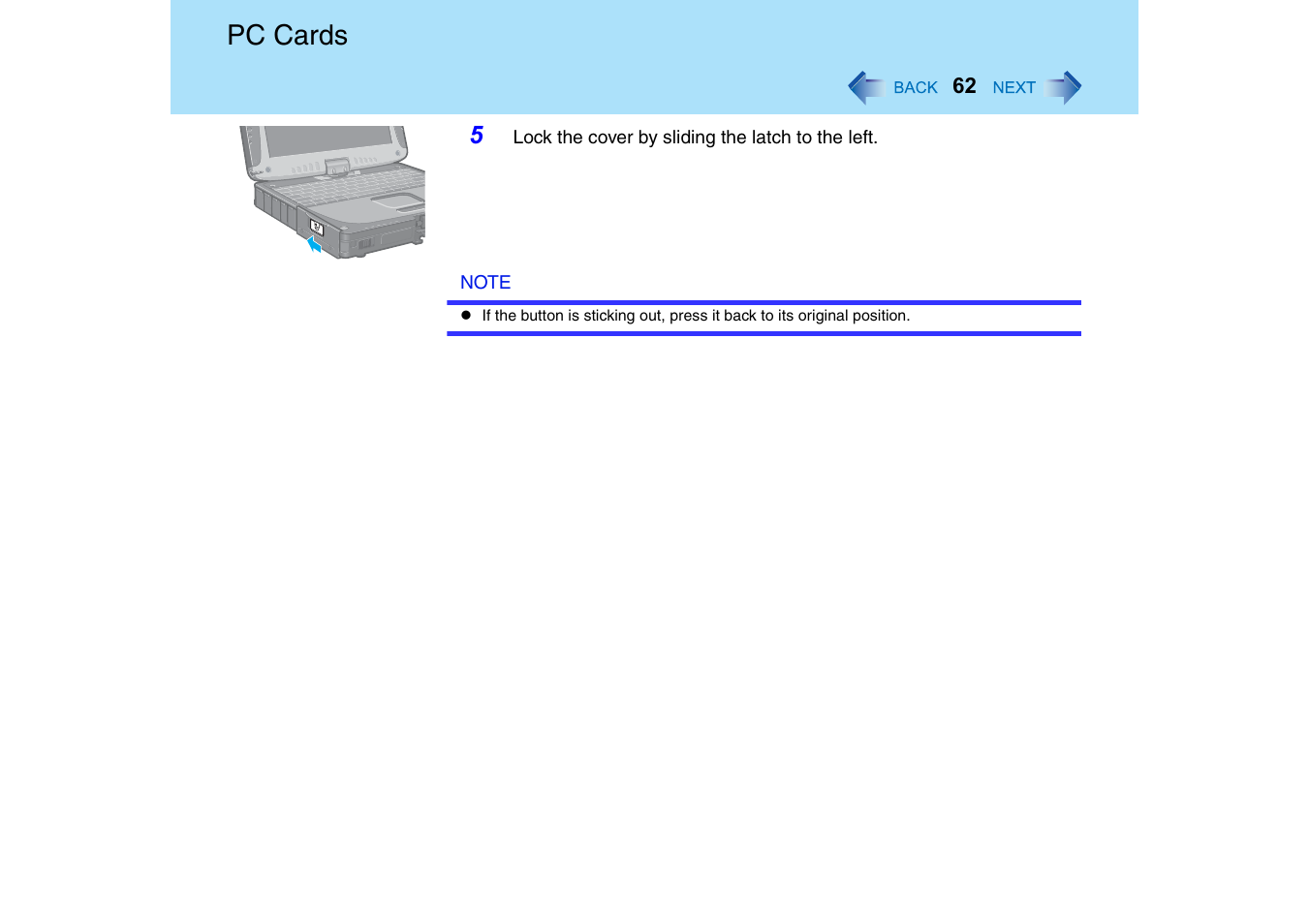 Pc cards | Panasonic CF-18 User Manual | Page 62 / 130