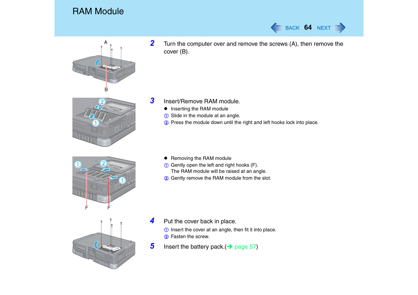 Ram module, Ab a | Panasonic CF-18 User Manual | Page 64 / 130