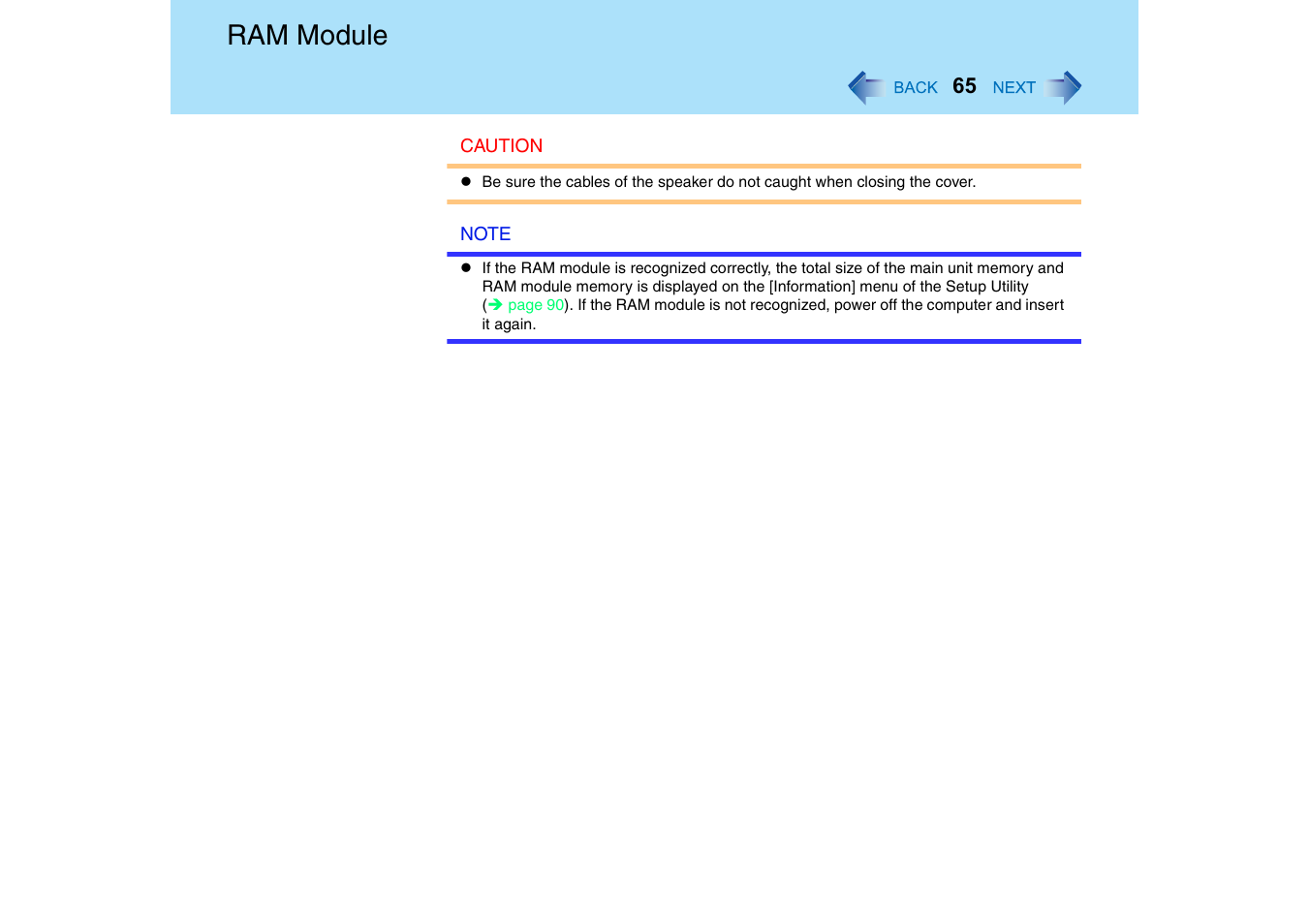 Ram module | Panasonic CF-18 User Manual | Page 65 / 130