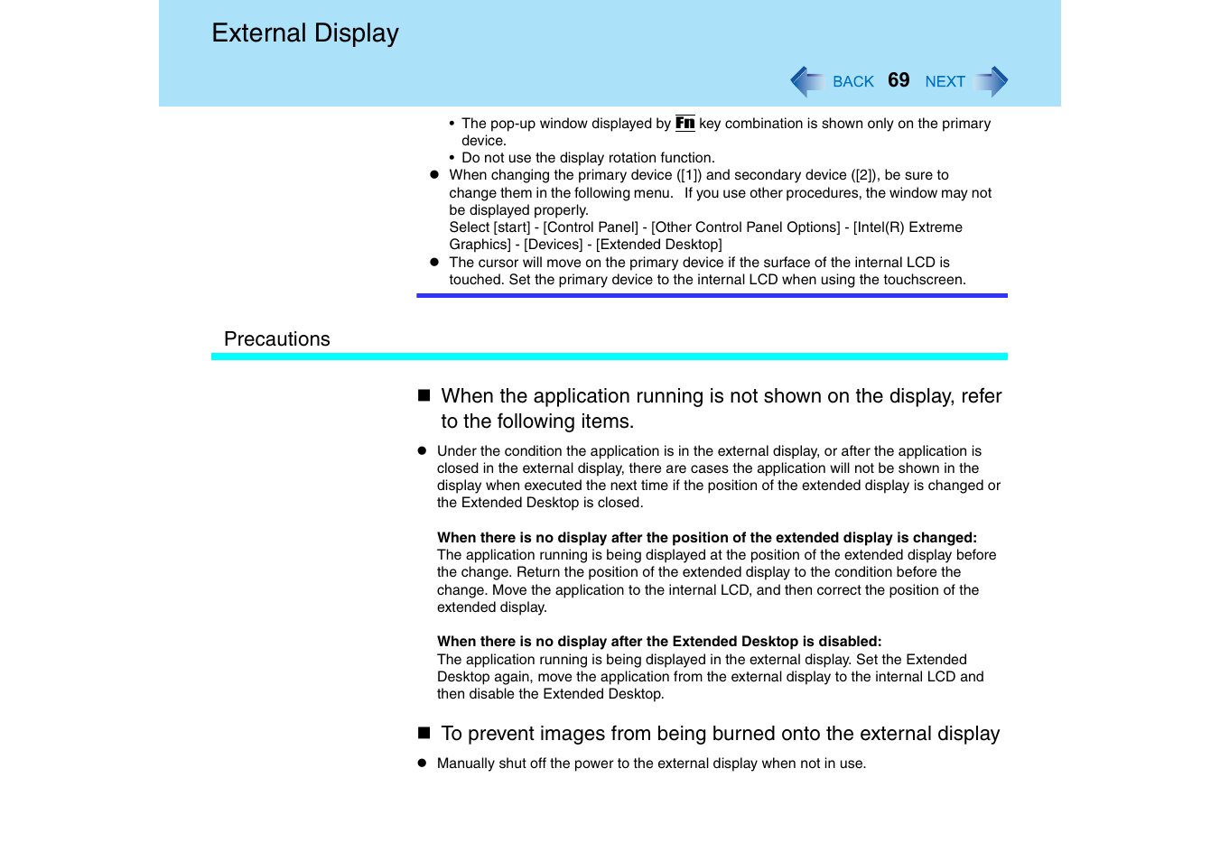 External display | Panasonic CF-18 User Manual | Page 69 / 130
