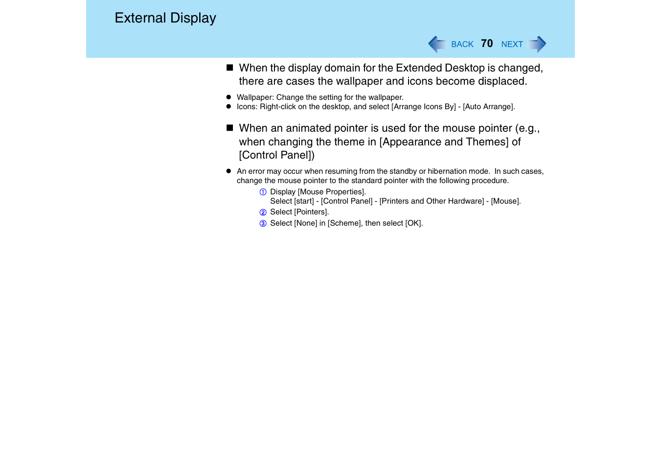 External display | Panasonic CF-18 User Manual | Page 70 / 130