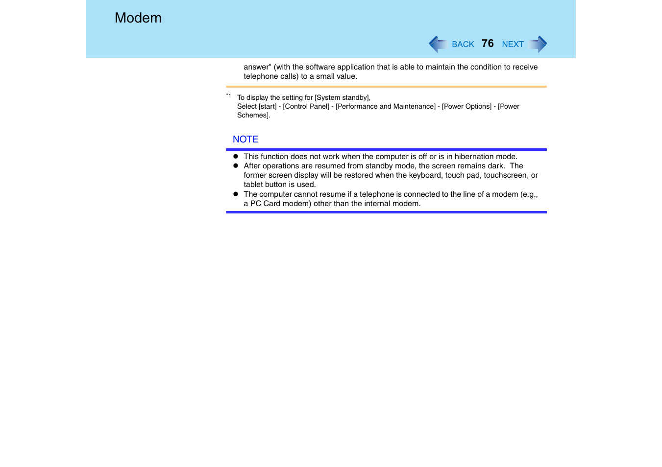 Modem | Panasonic CF-18 User Manual | Page 76 / 130