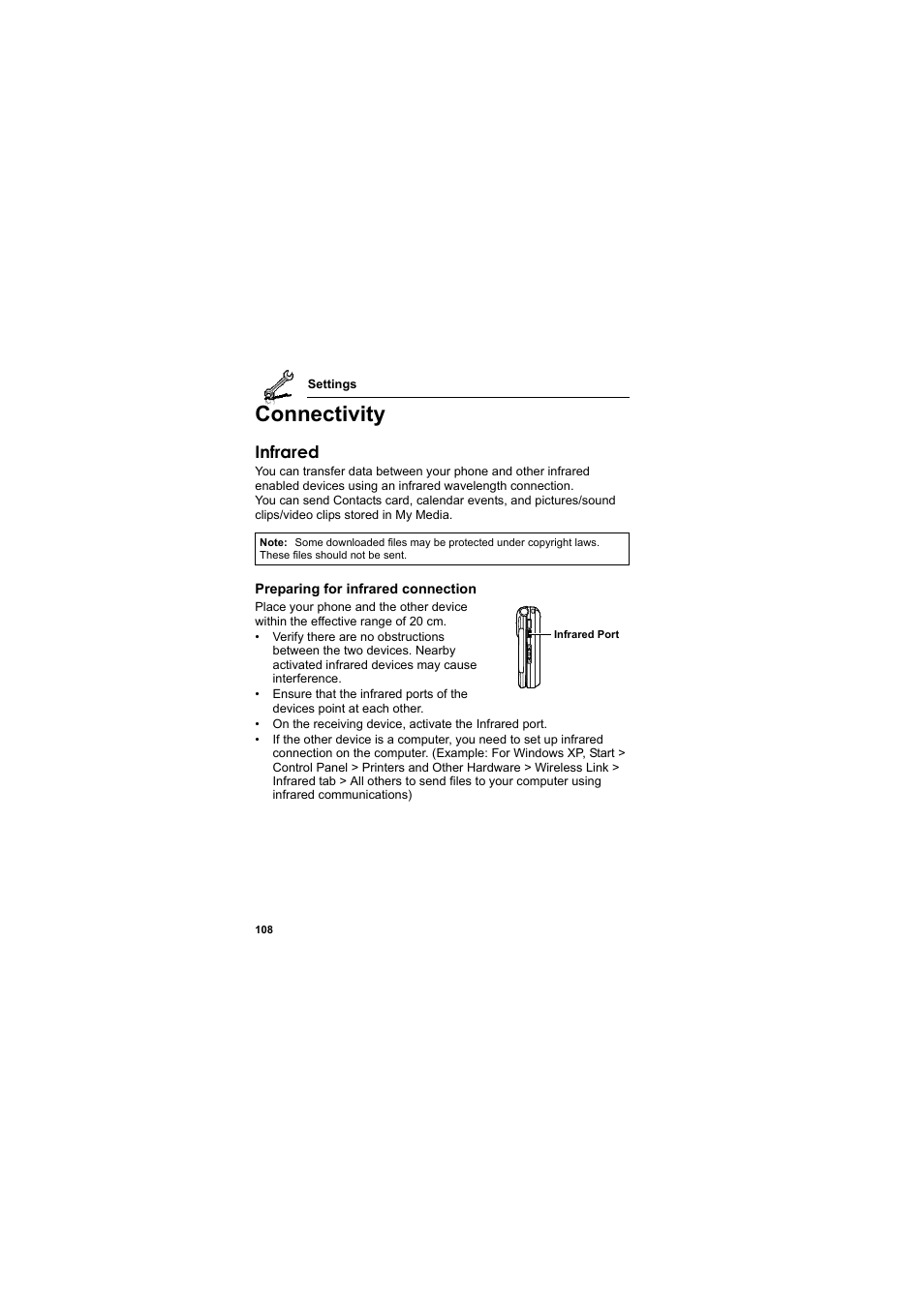 Connectivity, Infrared | Panasonic EB-SA6  EN User Manual | Page 111 / 170