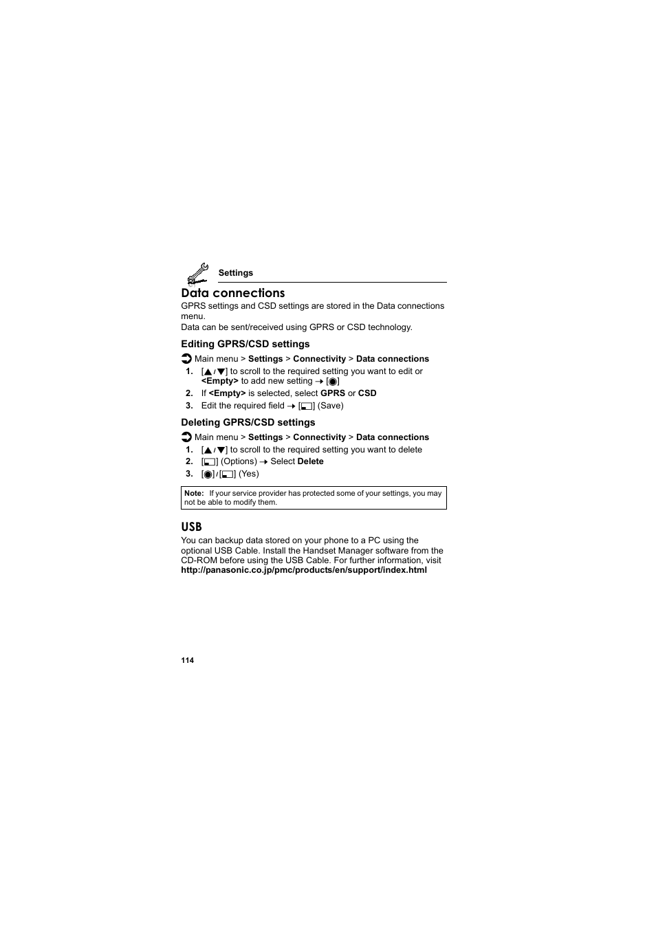 Data connections | Panasonic EB-SA6  EN User Manual | Page 117 / 170