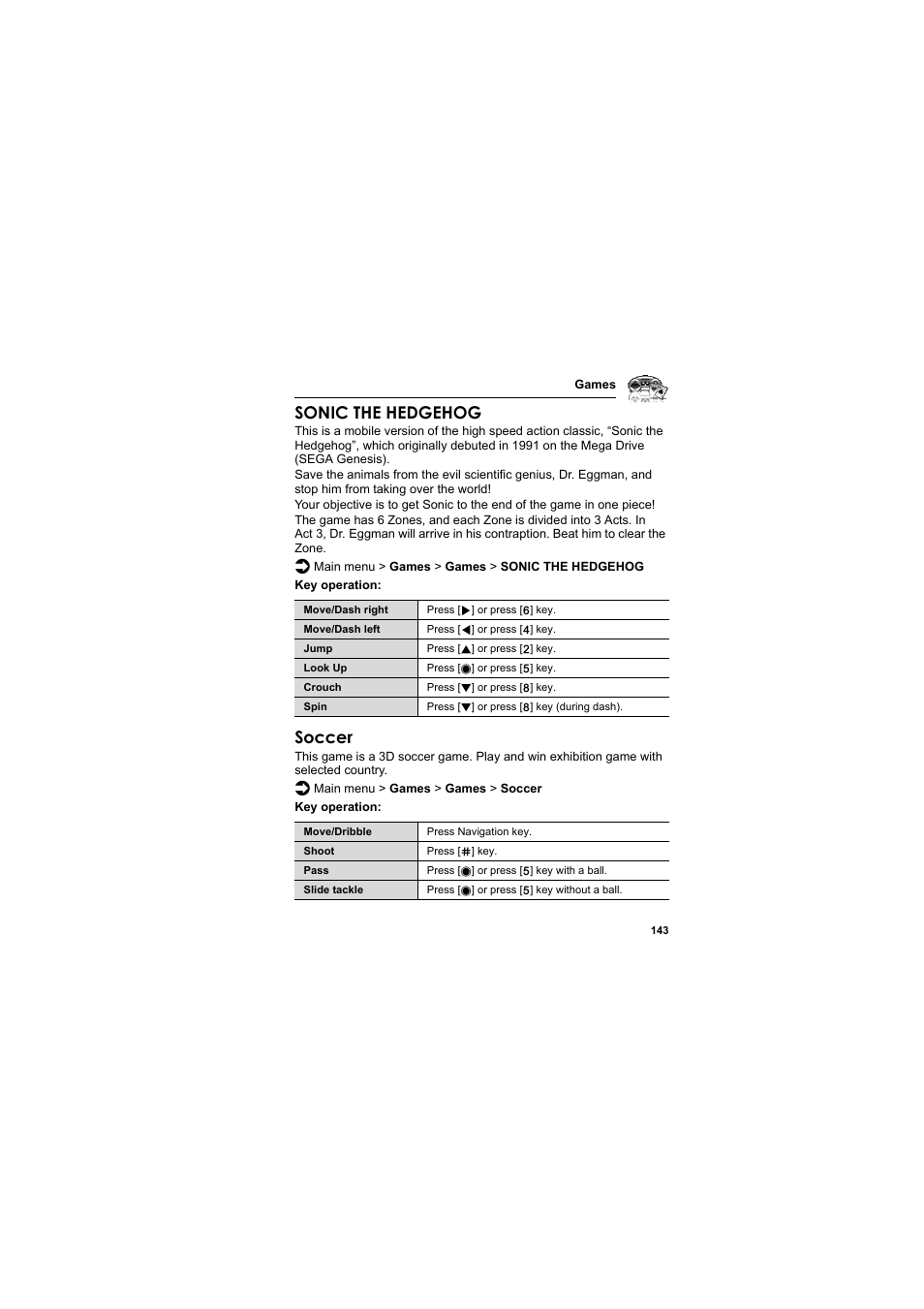 Sonic the hedgehog, Soccer | Panasonic EB-SA6  EN User Manual | Page 146 / 170