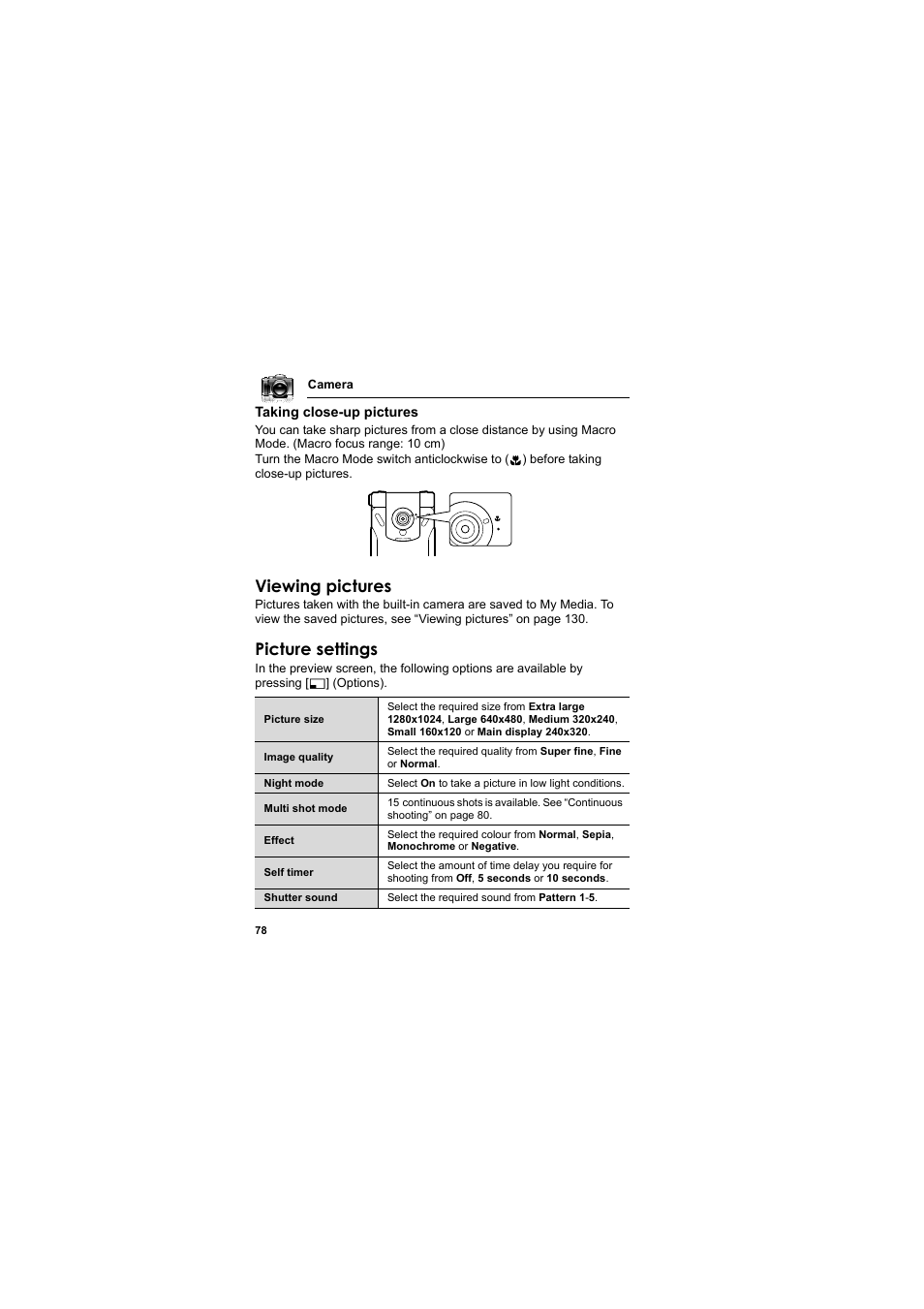 Viewing pictures, Picture settings | Panasonic EB-SA6  EN User Manual | Page 81 / 170