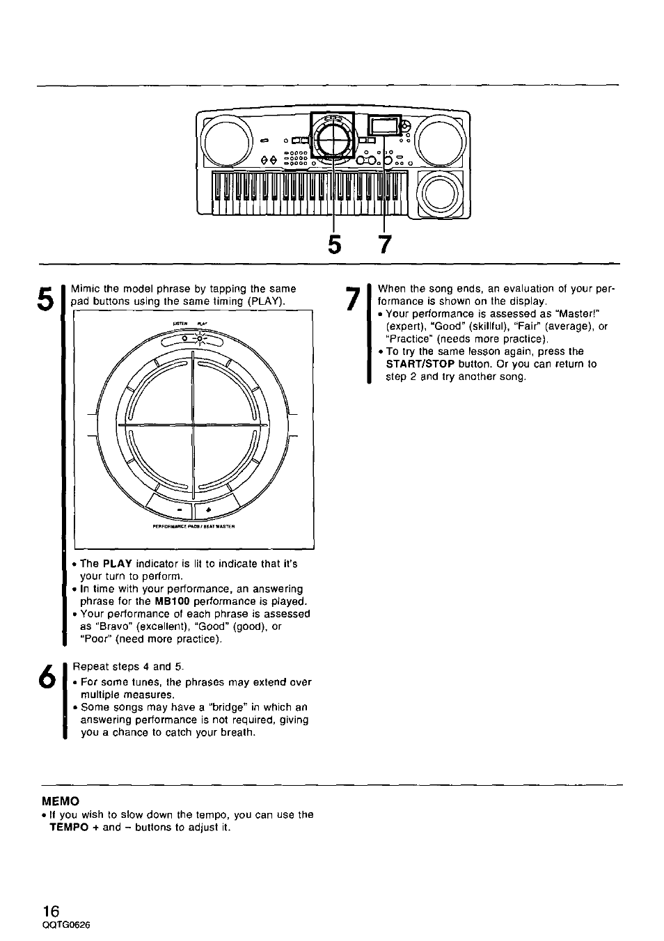 Memo | Panasonic SX-MB100 User Manual | Page 16 / 36