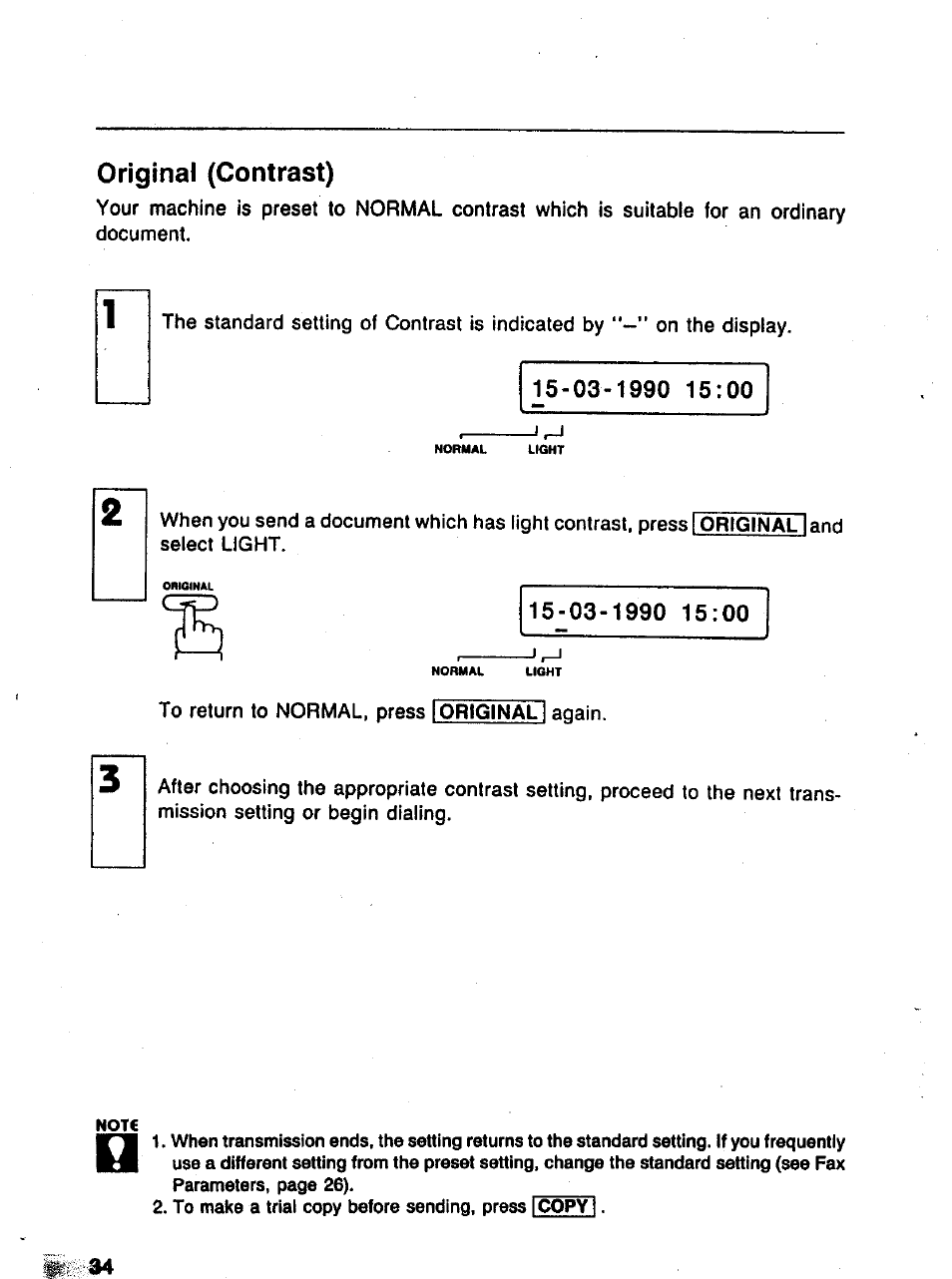 Original (contrast) | Panasonic Panafax UF-121 User Manual | Page 34 / 72