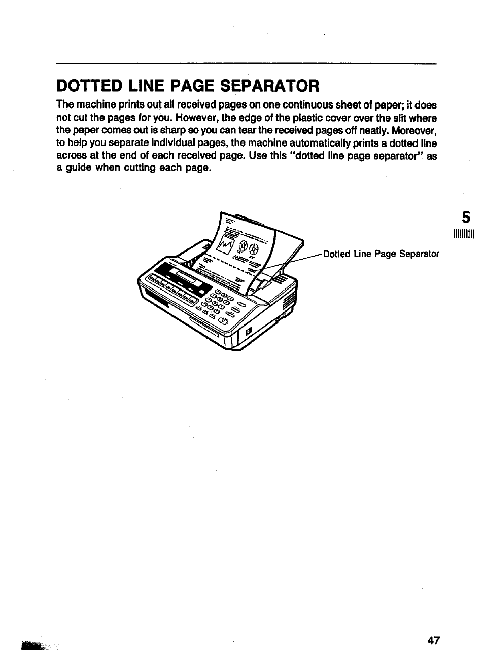 Dotted line page separator | Panasonic Panafax UF-121 User Manual | Page 47 / 72
