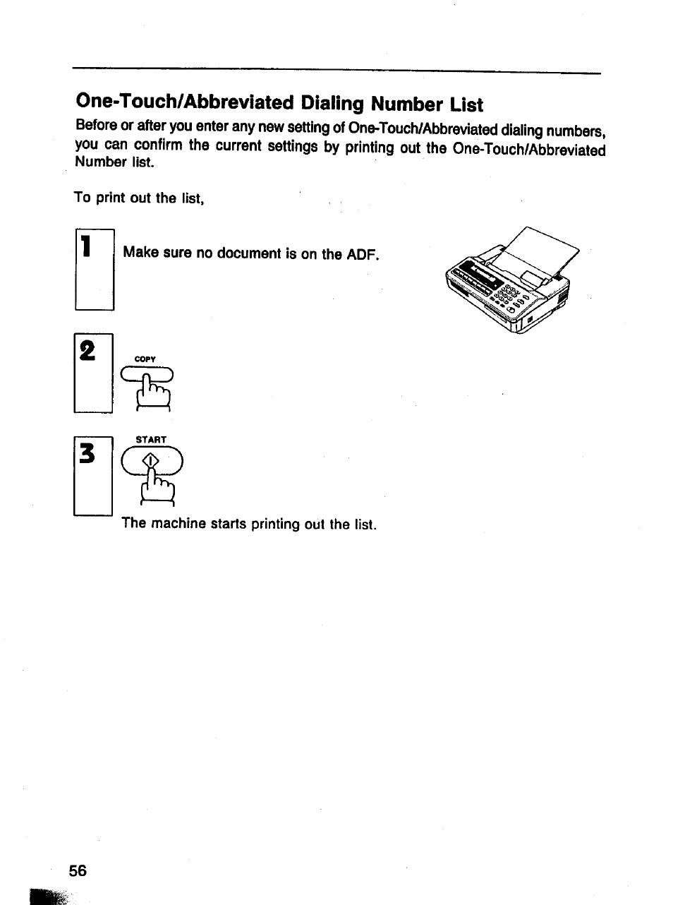 One-touch/abbreviated dialing number list | Panasonic Panafax UF-121 User Manual | Page 56 / 72