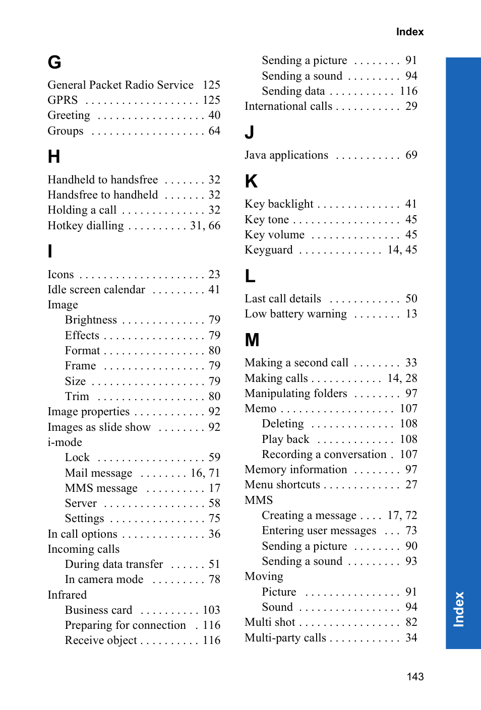 Panasonic P341i User Manual | Page 142 / 144