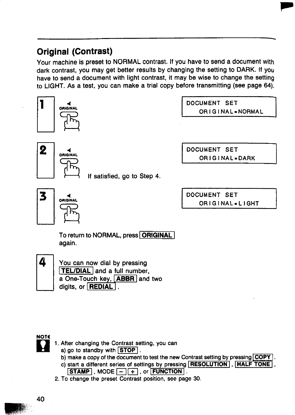 Original (contrast) | Panasonic Panafax UF-750 User Manual | Page 43 / 166