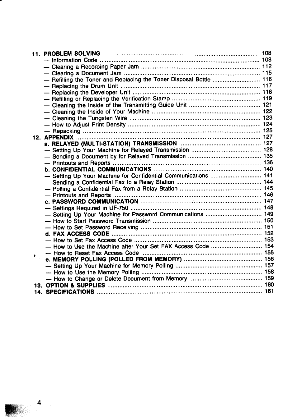 Panasonic Panafax UF-750 User Manual | Page 7 / 166