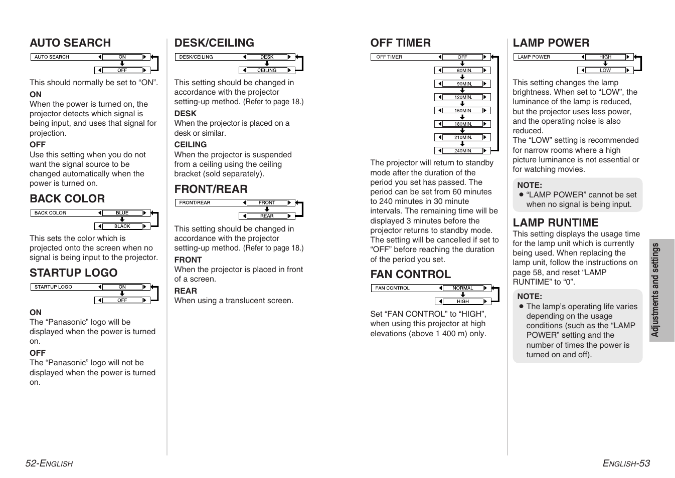 Panasonic PT-AE900U User Manual | Page 27 / 36