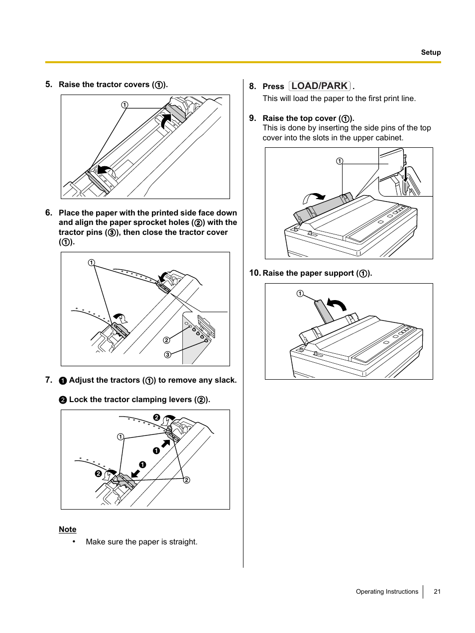 Load/park | Panasonic KX-P1131E User Manual | Page 21 / 49
