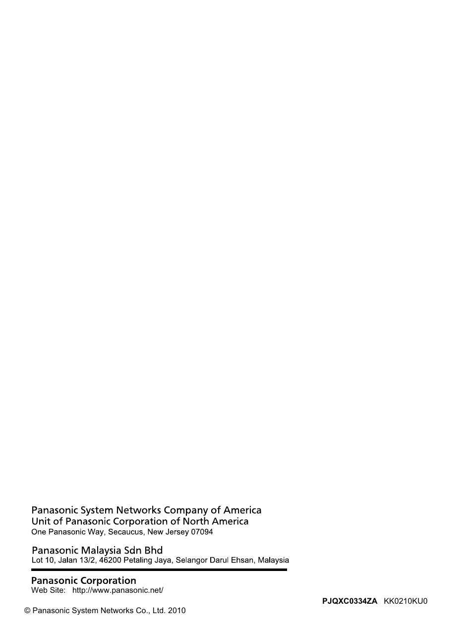 Panasonic KX-P1131E User Manual | Page 49 / 49