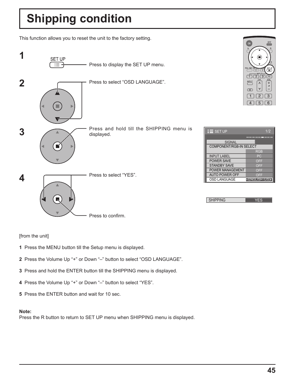 Shipping condition | Panasonic TH-37PH10UK User Manual | Page 45 / 53