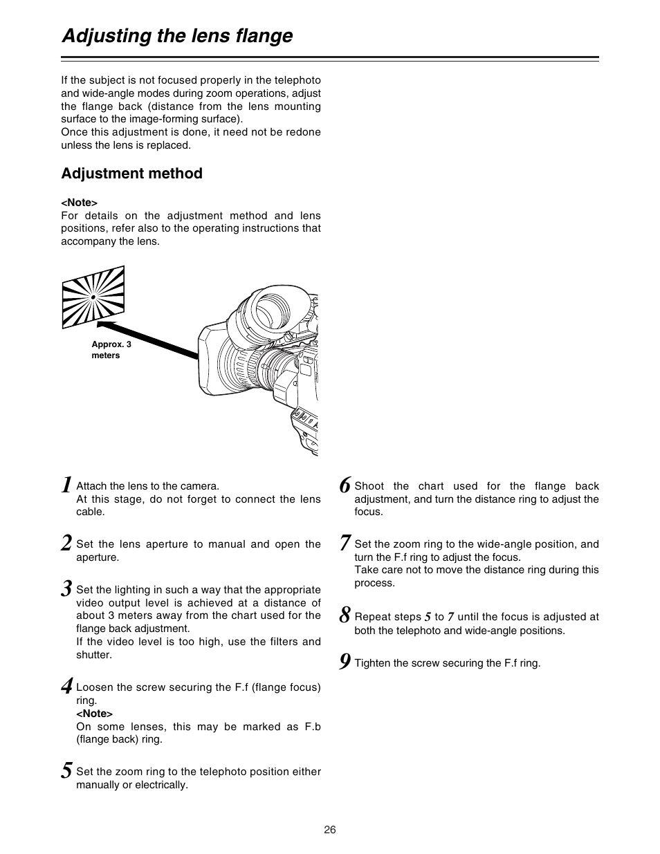 Adjusting the lens flange | Panasonic AJ-HDC27A User Manual | Page 26 / 116