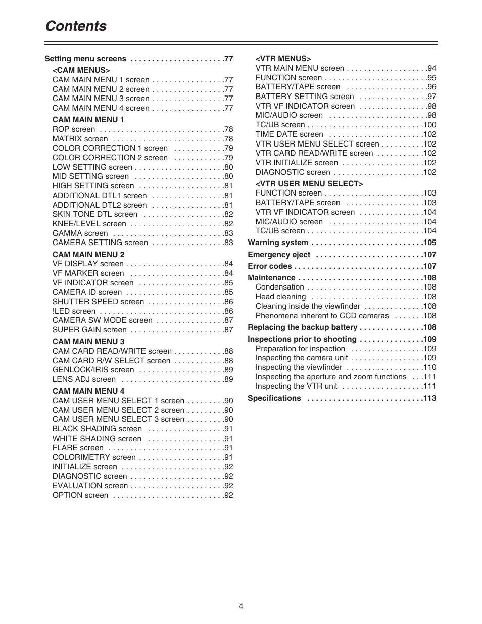 Panasonic AJ-HDC27A User Manual | Page 4 / 116