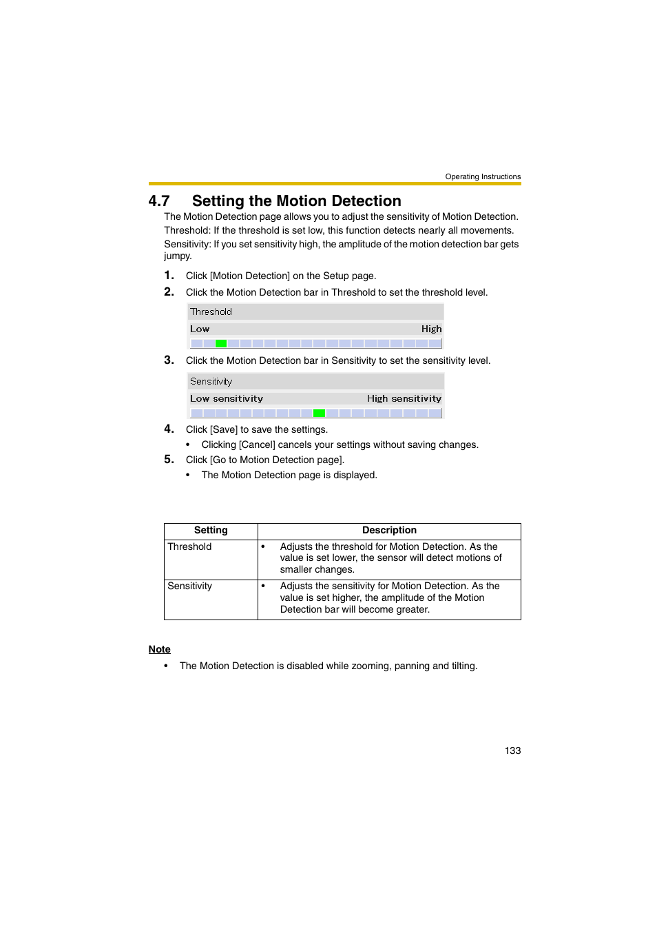 7 setting the motion detection | Panasonic BB-HCM381A User Manual | Page 133 / 198