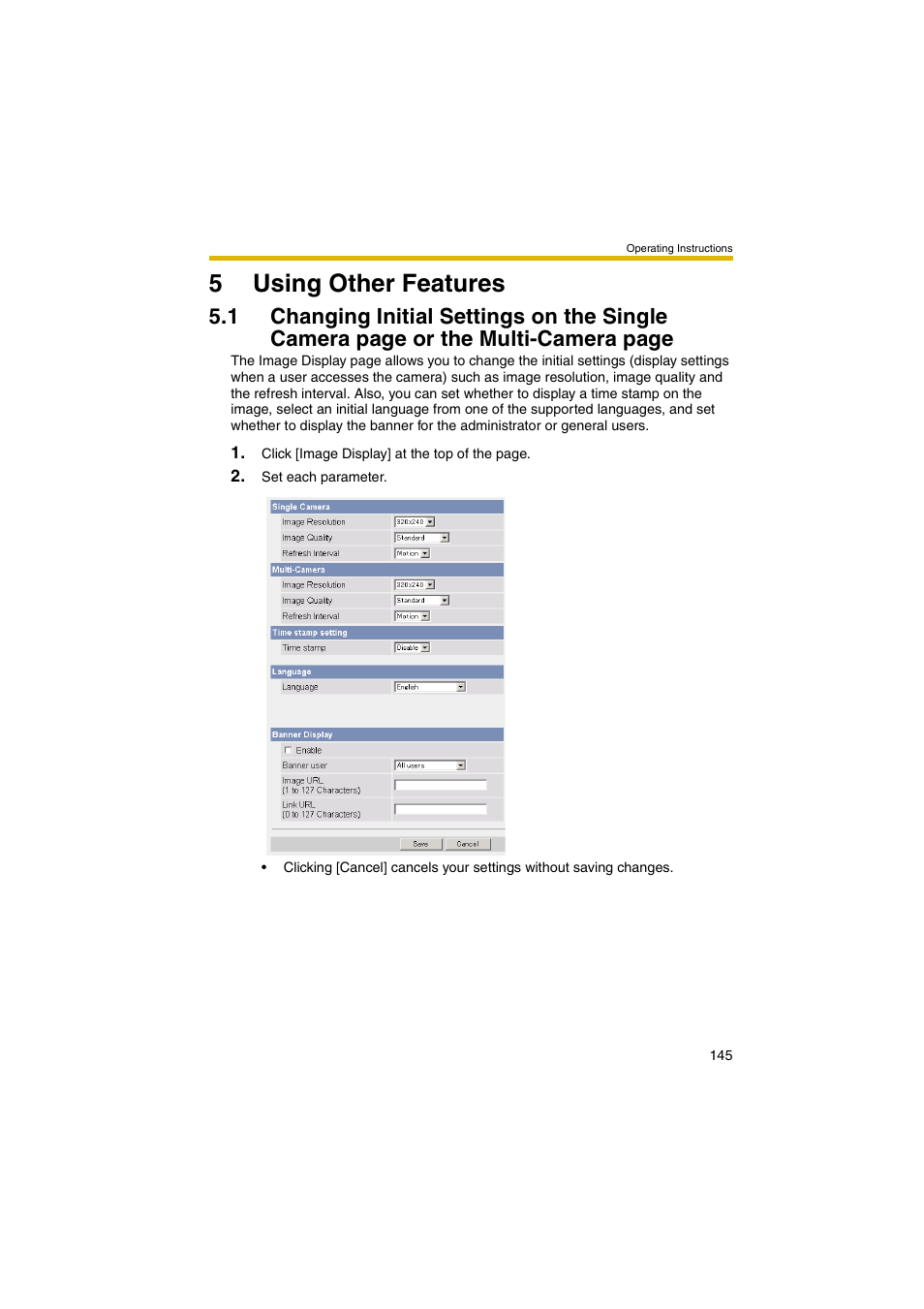 5 using other features, 5using other features | Panasonic BB-HCM381A User Manual | Page 145 / 198