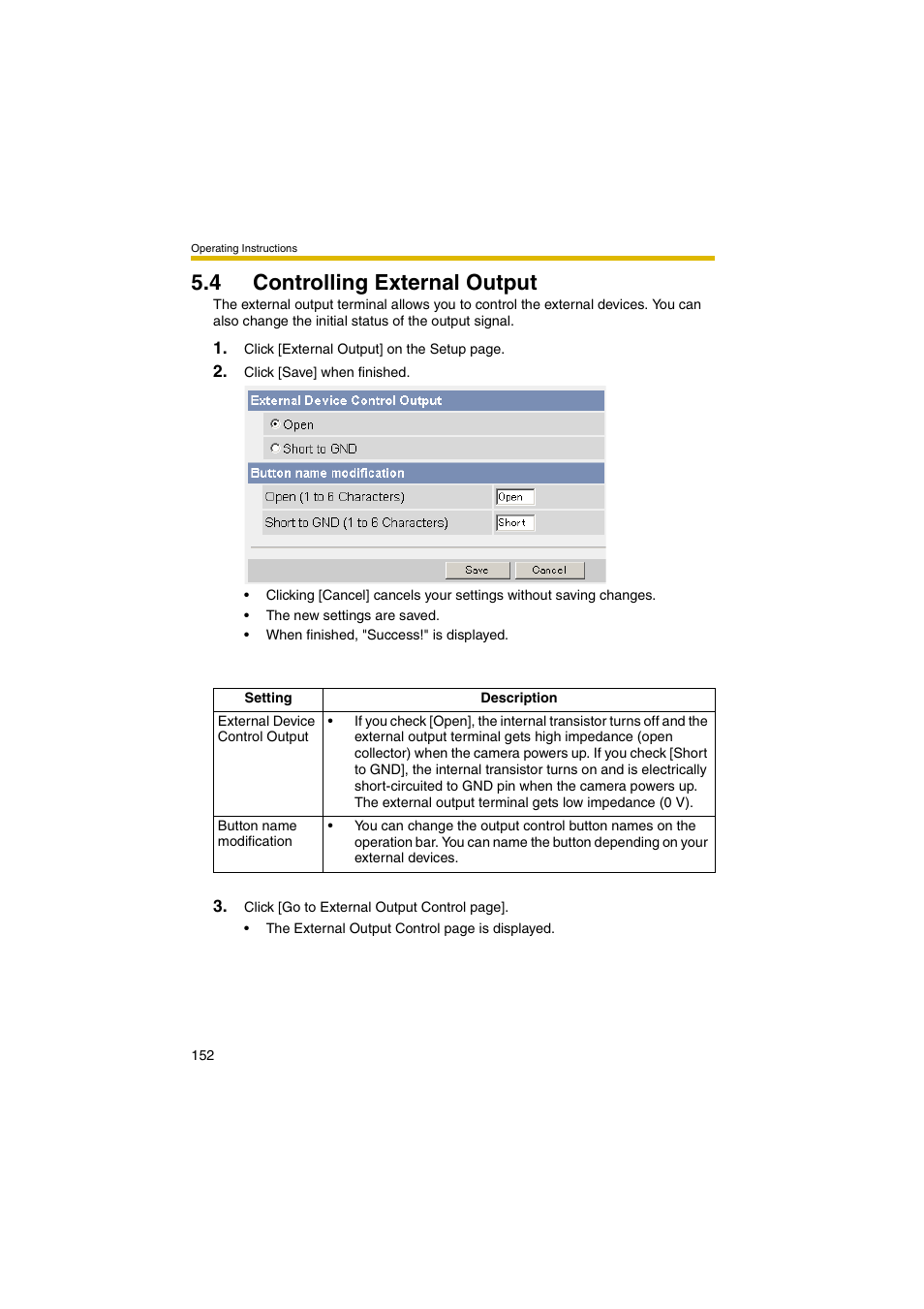 4 controlling external output | Panasonic BB-HCM381A User Manual | Page 152 / 198