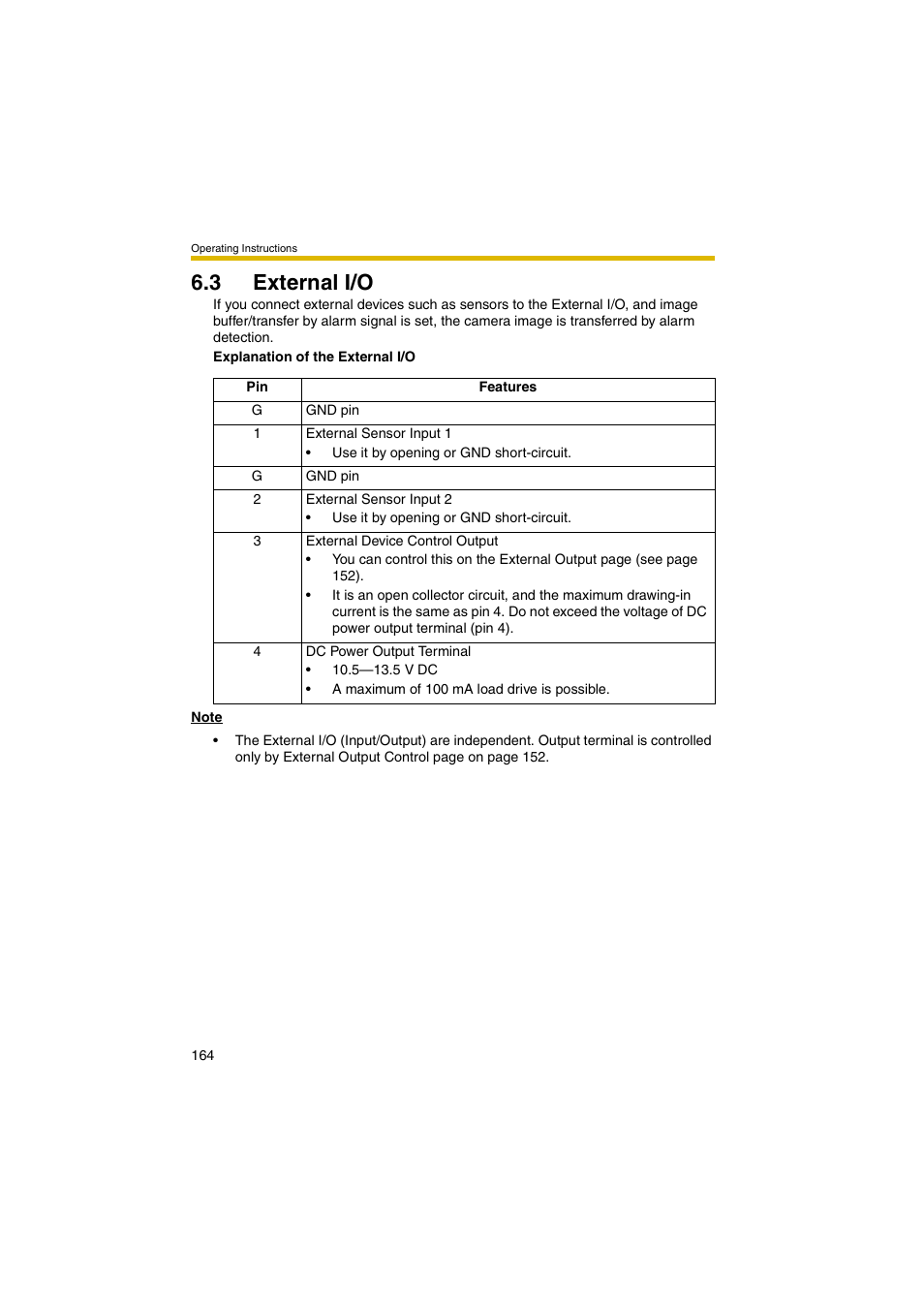 3 external i/o | Panasonic BB-HCM381A User Manual | Page 164 / 198