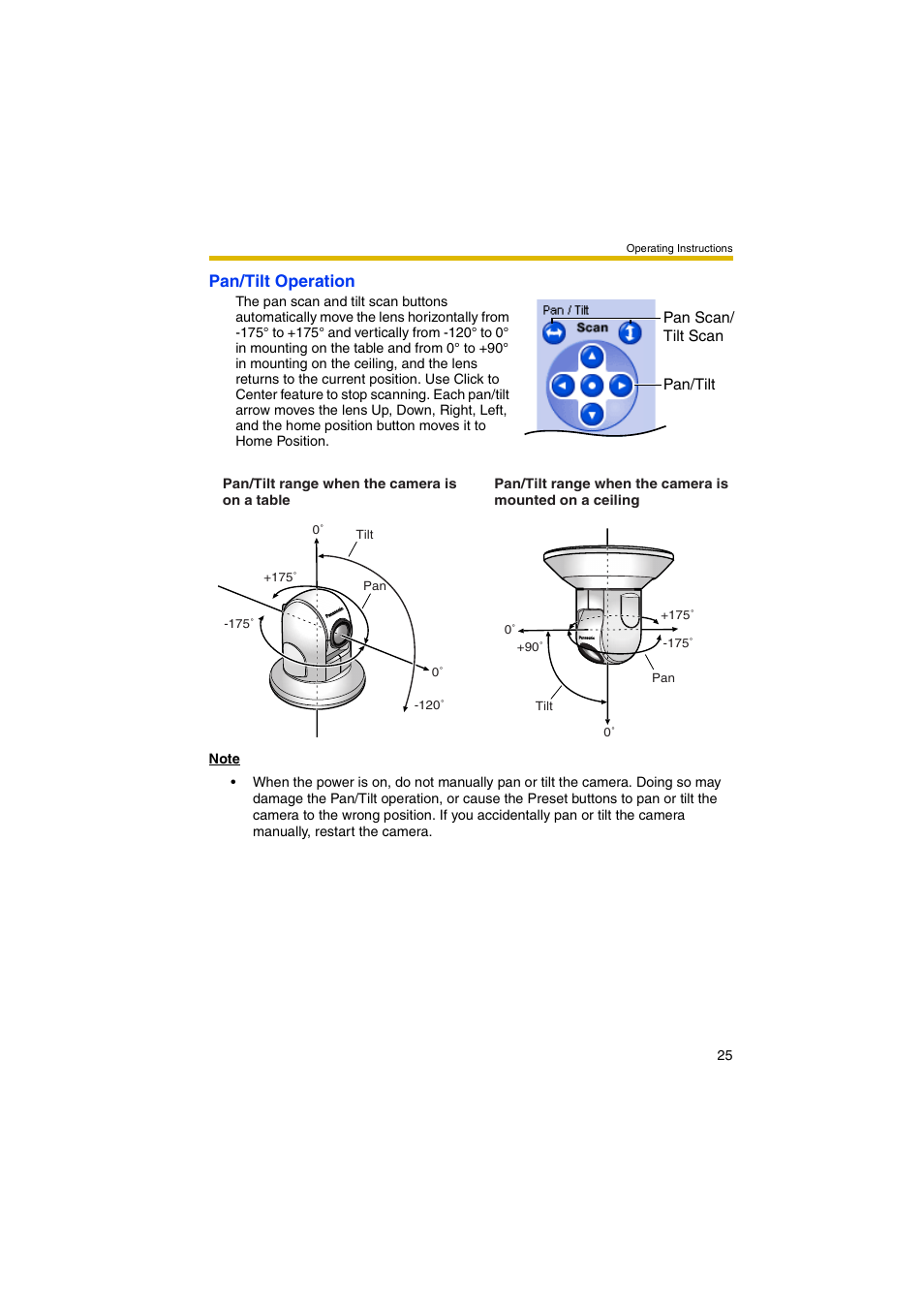 Pan/tilt operation | Panasonic BB-HCM381A User Manual | Page 25 / 198