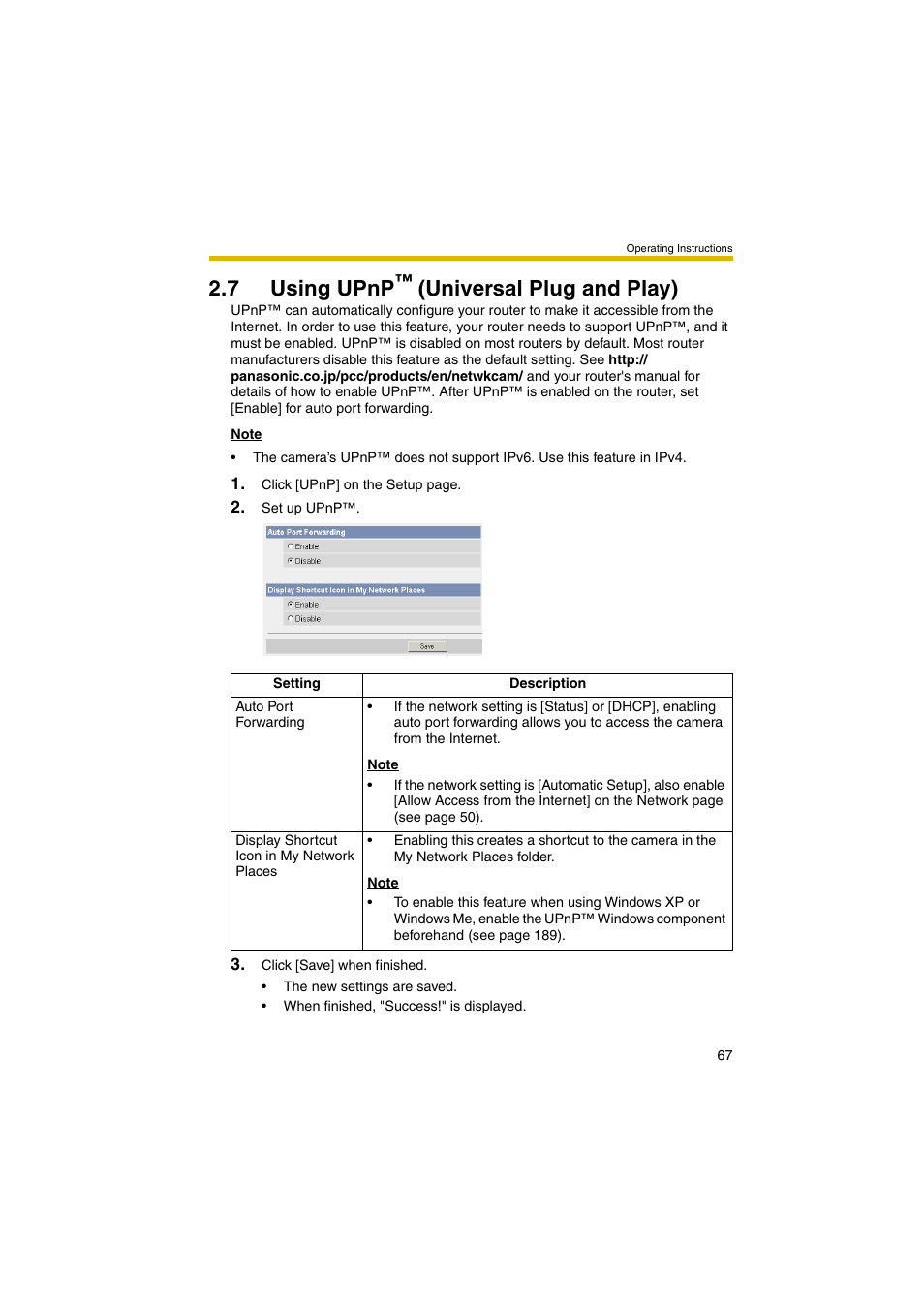 7 using upnptm (universal plug and play), Ge 67), 7 using upnp | Universal plug and play) | Panasonic BB-HCM381A User Manual | Page 67 / 198