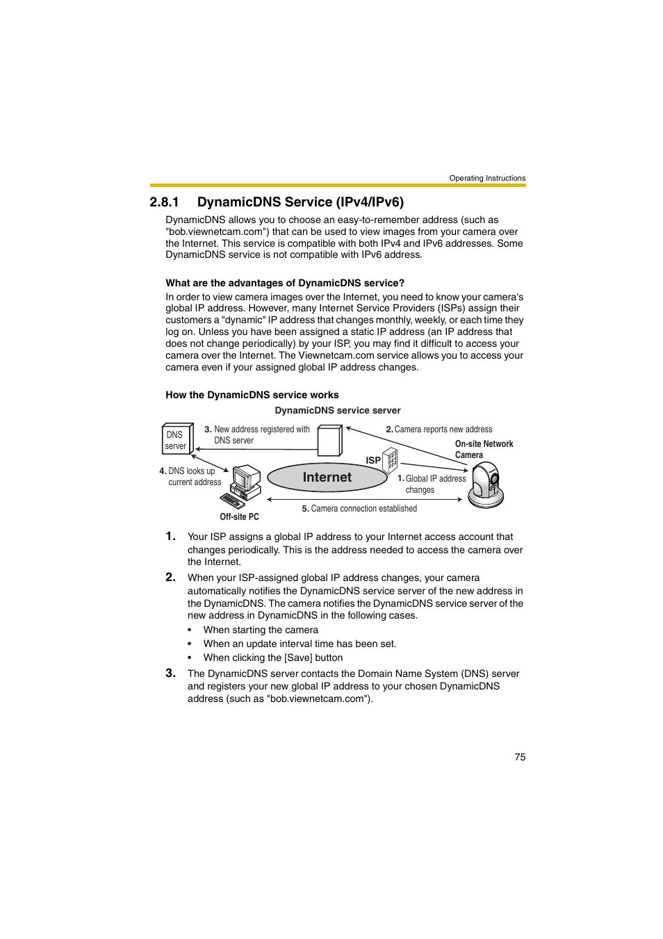 1 dynamicdns service (ipv4/ipv6), Internet | Panasonic BB-HCM381A User Manual | Page 75 / 198