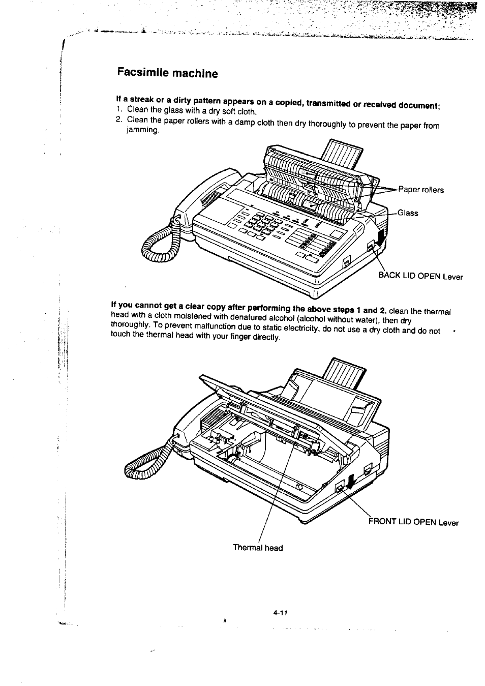 Facsimile machine, Facsimile machine -11 | Panasonic KX-F50BA User Manual | Page 70 / 75